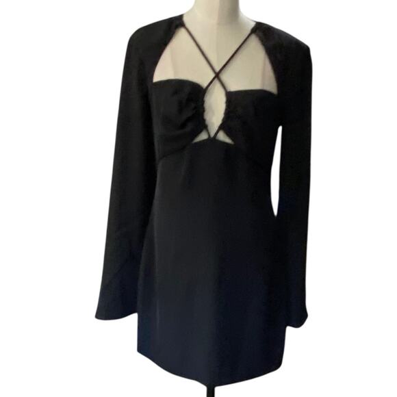 Endless Rose Crossover strap little Black mini dress Long Sleeve NEW Size small - Picture 12 of 13